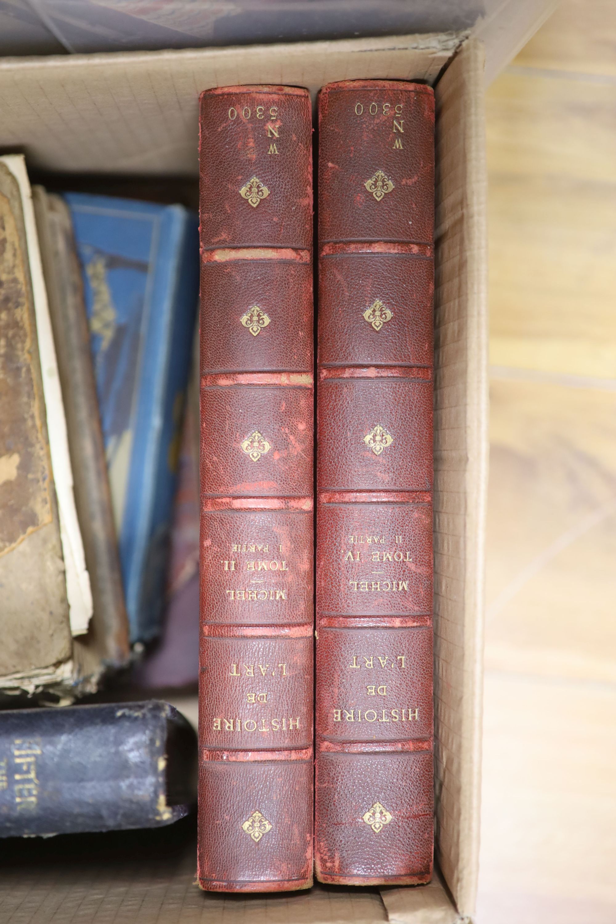 Three boxes of books